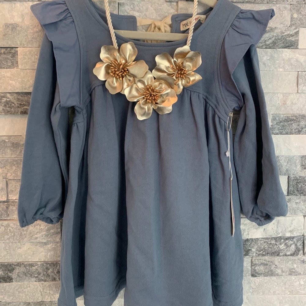 Girls Flutter Dress with Necklace (NEW WITH TAGS)